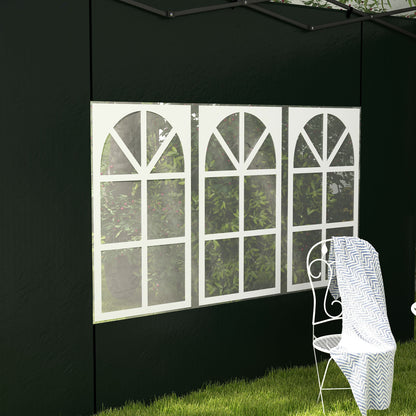 Side Walls for Gazebo 3x3 m and 3x6 m Set of 2 Walls for Canopy with Windows 293x193 cm Dark Green