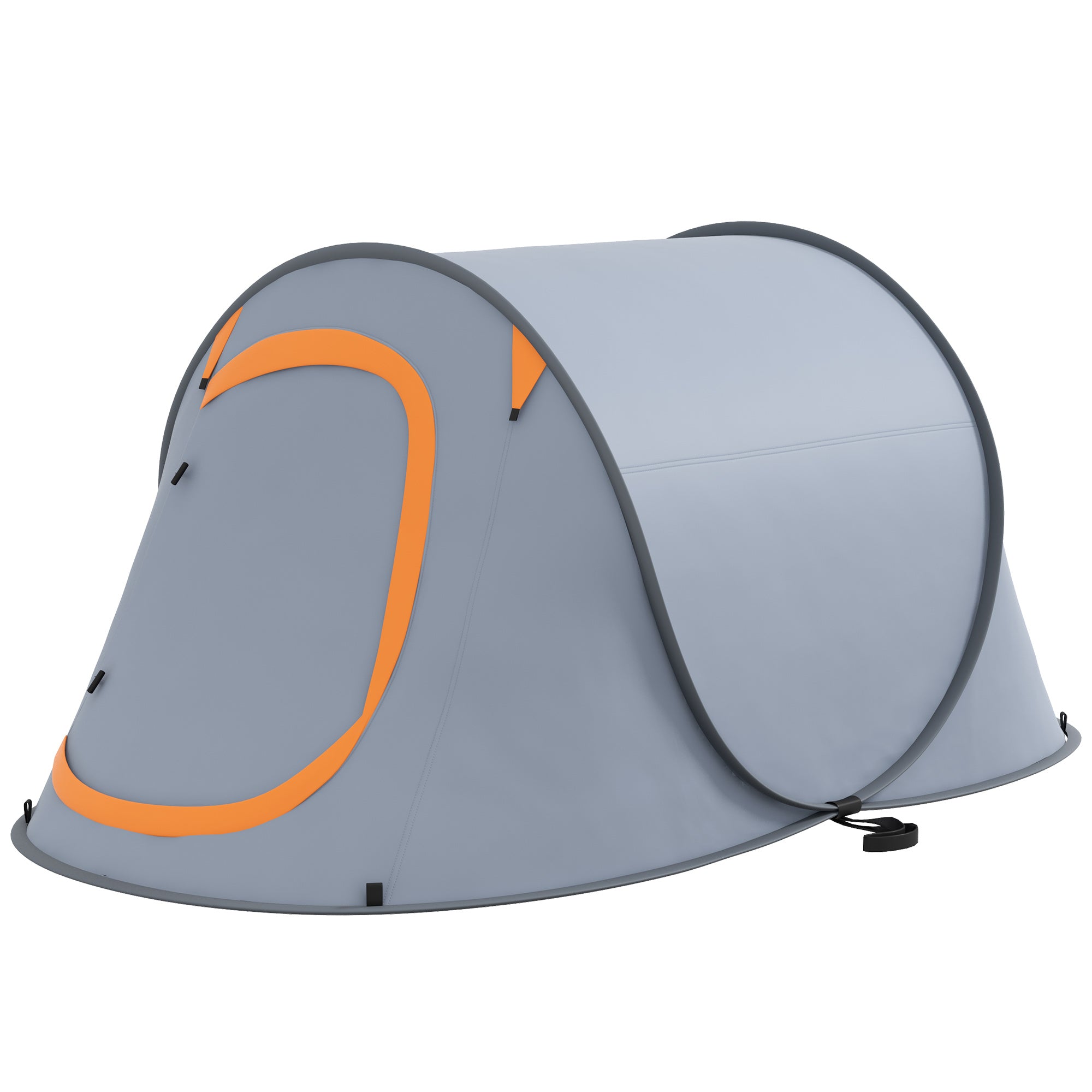 Pop-Up Tent for 2-3 People Camping Tent Portable Foldable Waterproof with Window Door and Carrying Bag for Fishing Hiking 245x148x105 cm Gray