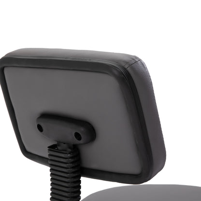 Rolling Stool Adjustable Work Stool with Backrest, Rotating Salon Stool for Massage Office Faux Leather Gray Ø35 x 72-84 cm