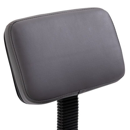 Rolling Stool Adjustable Work Stool with Backrest, Rotating Salon Stool for Massage Office Faux Leather Gray Ø35 x 72-84 cm