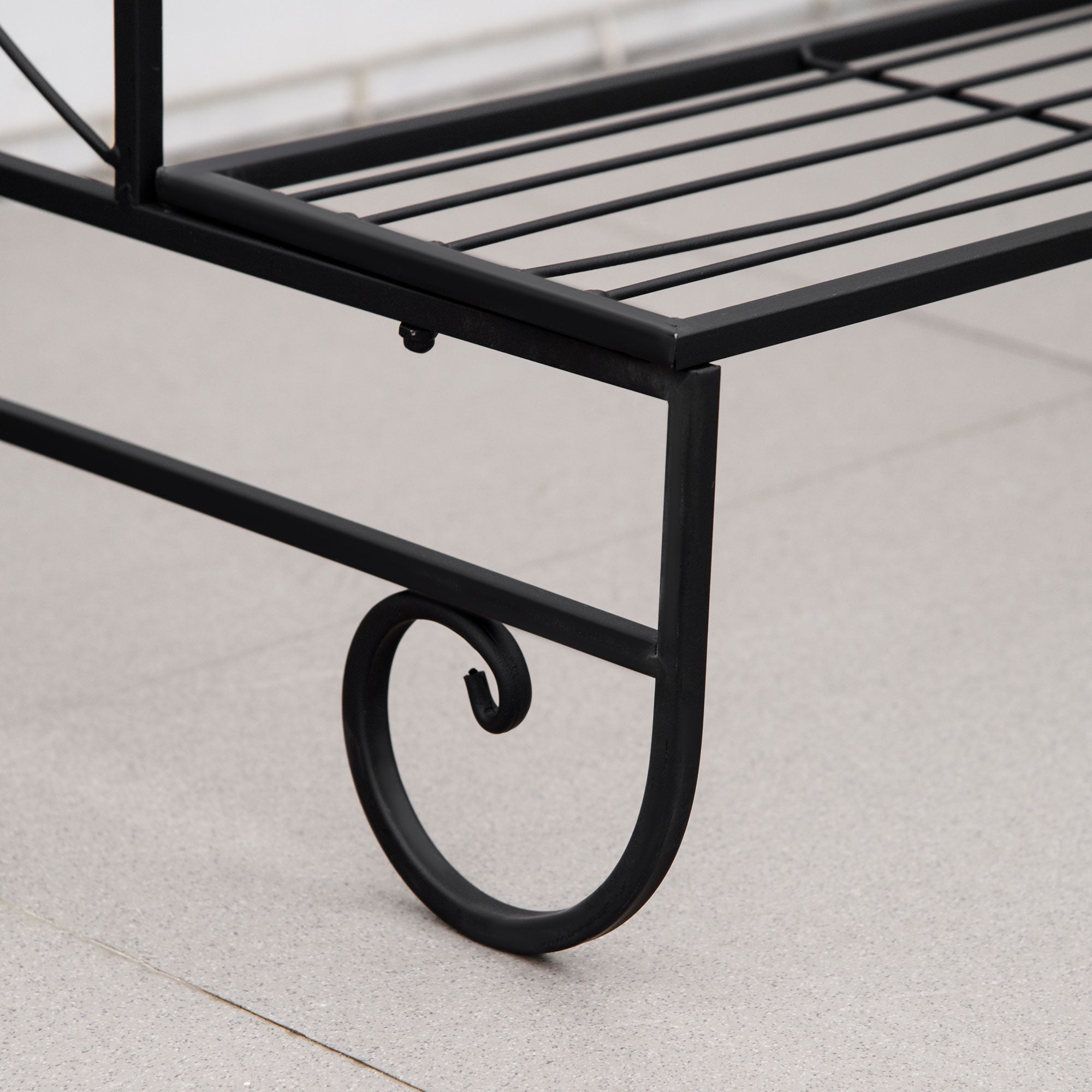 Flower Stand Flower Rack Metal 3 Tiers Plant Stand Flower Step for Indoor and Outdoor Garden Balcony Black 95 x 63 x 72 cm