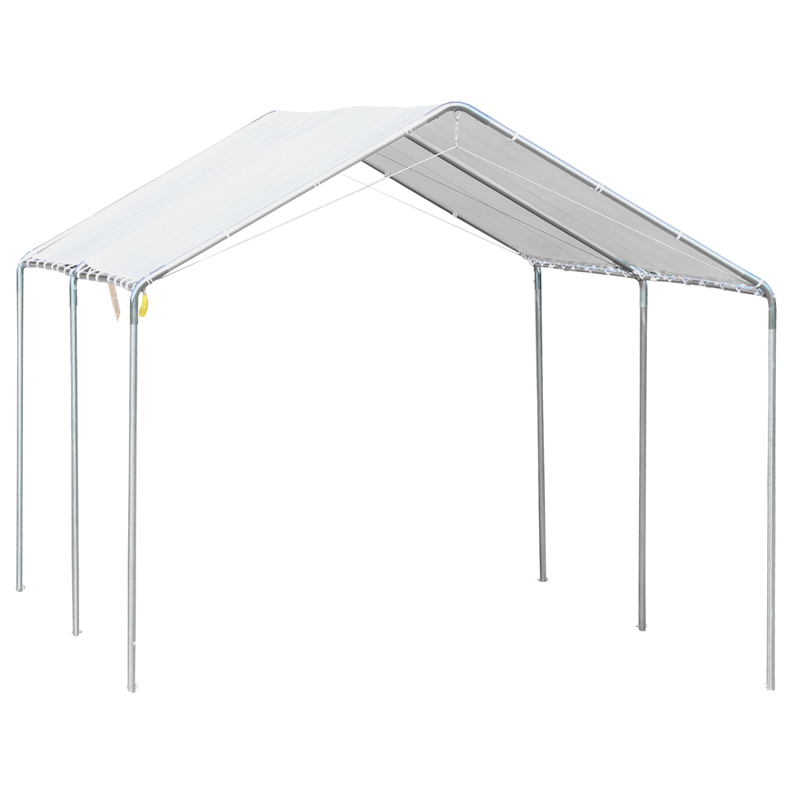 Outdoor Carport 3x6 m Car Garage Waterproof Canopy with PE Fabric Cover and Galvanized Steel Frame Gazebo Pavilion for Garden Patio White