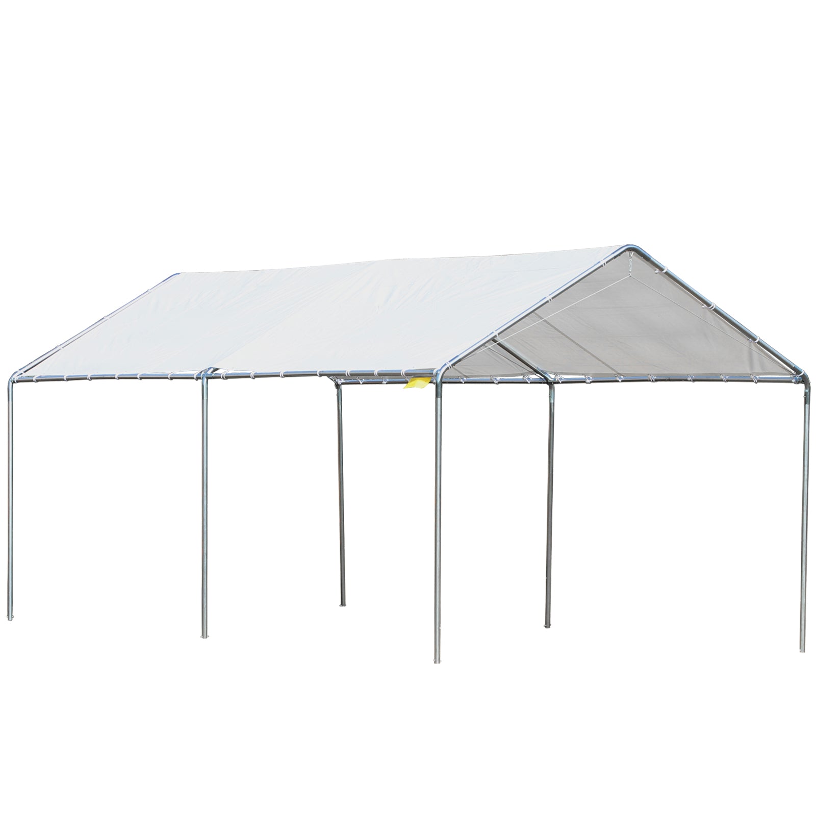 Outdoor Carport 3x6 m Car Garage Waterproof Canopy with PE Fabric Cover and Galvanized Steel Frame Gazebo Pavilion for Garden Patio White