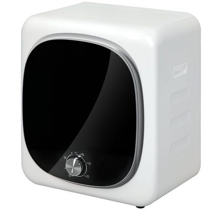 Compact Vent Tumble Dryer Electric 800W 4Kg with 5 Drying Modes, Stainless Steel Drum, Front Load, for Apartment, House, RV, White