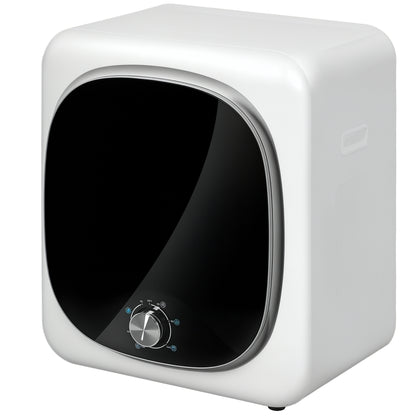 Compact Vent Tumble Dryer Electric 800W 4Kg with 5 Drying Modes, Stainless Steel Drum, Front Load, for Apartment, House, RV, White