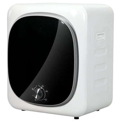 Compact Vent Tumble Dryer Electric 800W 4Kg with 5 Drying Modes, Stainless Steel Drum, Front Load, for Apartment, House, RV, White