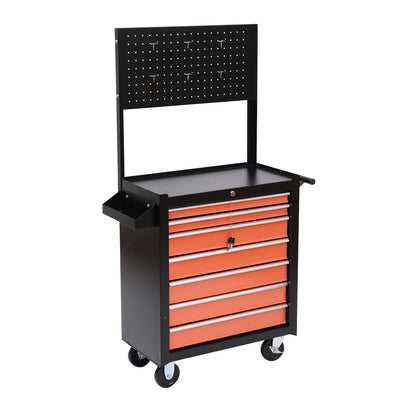 Tool Cart Tool Equipment with Tool Chest 61.5 x 33 x 76cm Black and Orange