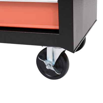 Tool Cart Tool Equipment with Tool Chest 61.5 x 33 x 76cm Black and Orange