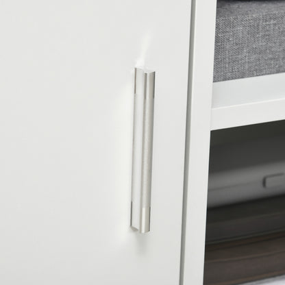 Printer Cabinet with Wheels Multifunctional Office Cabinet with Shelves and Ample Storage Space 60x50x65.5 cm White