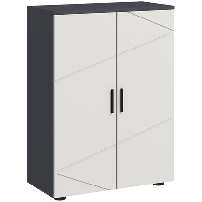 Bathroom Cabinet Vanity Cabinet with Adjustable Shelves, Double Doors, Soft-Close Function, Toilet Cabinet Side Cabinet for Bathroom, Small Spaces, 60 x 30 x 82 cm Gray