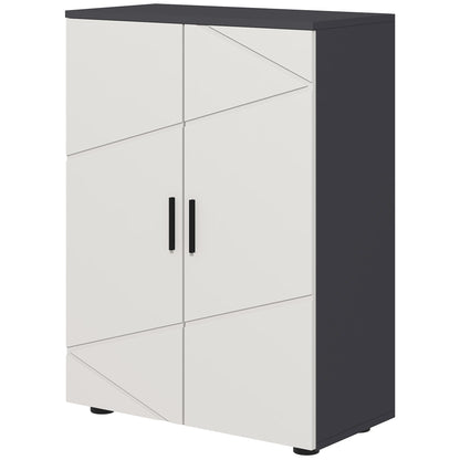 Bathroom Cabinet Vanity Cabinet with Adjustable Shelves, Double Doors, Soft-Close Function, Toilet Cabinet Side Cabinet for Bathroom, Small Spaces, 60 x 30 x 82 cm Gray
