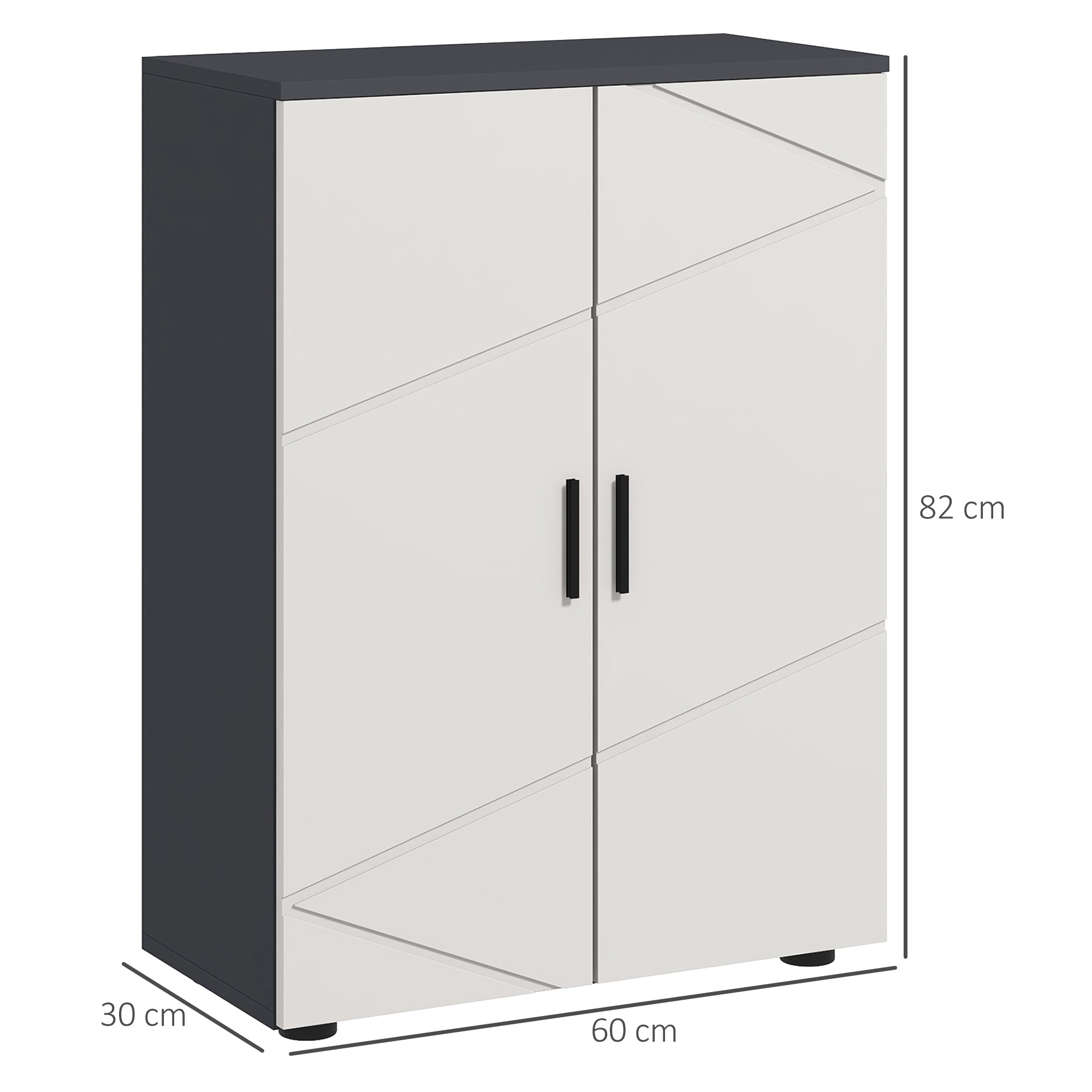 Bathroom Cabinet Vanity Cabinet with Adjustable Shelves, Double Doors, Soft-Close Function, Toilet Cabinet Side Cabinet for Bathroom, Small Spaces, 60 x 30 x 82 cm Gray