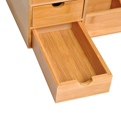 Desk Organizer Storage Box Office Box Organization 2 Drawers Natural L33 x W20.5 x H15.5 cm