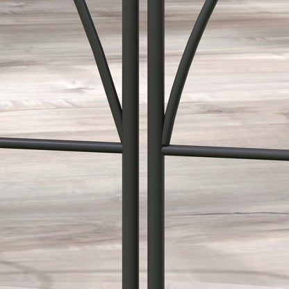 Garden Fences 205x45.5 cm Set of 5 Decorative Metal Garden Fences Free Combination Animal Barrier for Terrace Patio Lawn Black