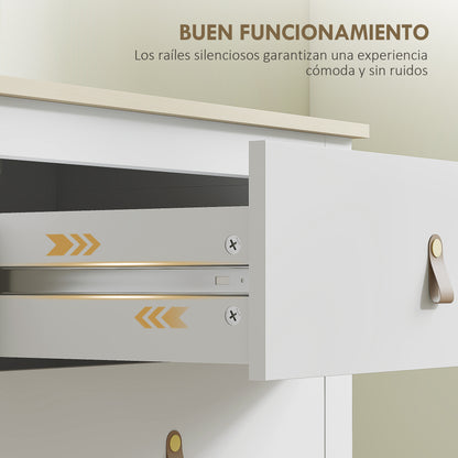 6-Drawer Dresser Dresser for Bedroom with PU Handles Chest of Drawers for Living Room Hallway 120x40x78 cm White