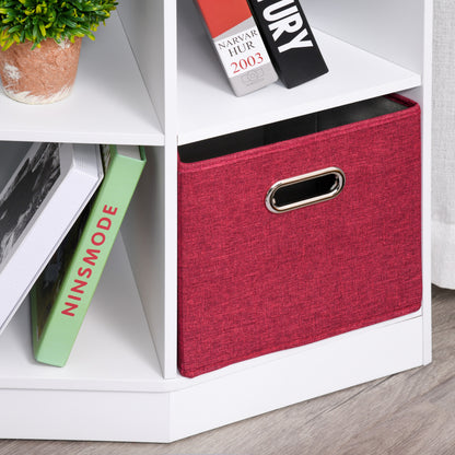 Corner Storage Unit Children's Furniture 9 Compartments 3 Non-Woven Fabric Drawers White MDF