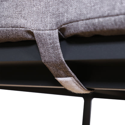 Four-Piece Garden Furniture Set, Seating Group, Sofa with Seat Cushions, Table with Storage, Polyester, Gray, 138 x 69 x 63 cm