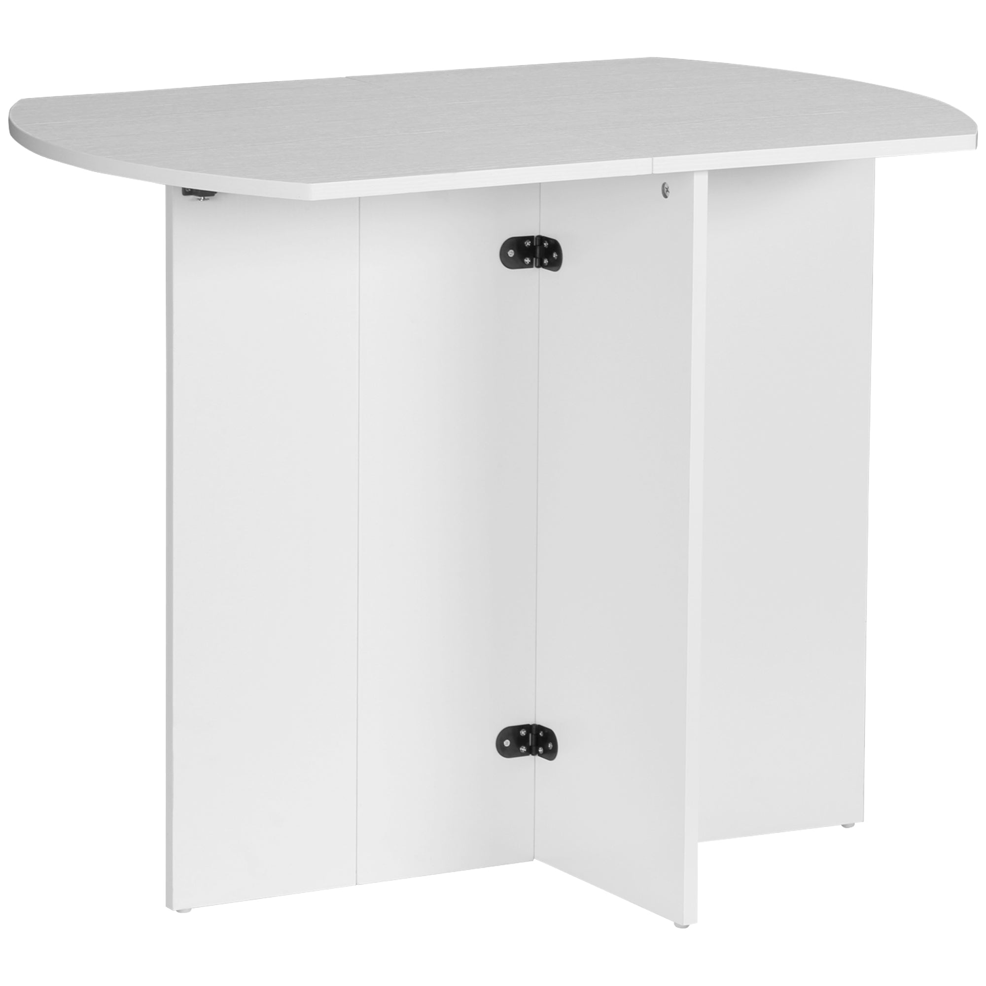 Space-Saving Dining Table, Outdoor Folding Table, Kitchen and Living Room Table in Wood 90x60x74 cm, White