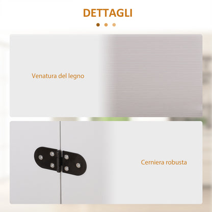 Space-Saving Dining Table, Outdoor Folding Table, Kitchen and Living Room Table in Wood 90x60x74 cm, White