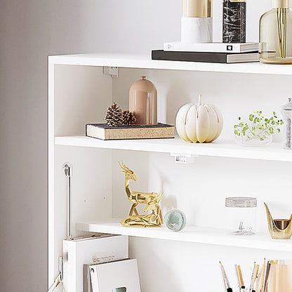 Modern Wall-Mounted Foldable Desk Floating Multifunctional with Storage Shelves Load 40 kg for Bedroom Living Room Office 64x20x60 cm White