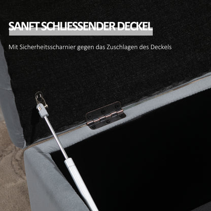 3-Piece Set with Storage, 2 x Ottomans, Upholstered Bench, Footstool, Storage Box, Footrest, Holds up to 130 kg, Microfiber Fabric, Foam, 75 x 40 x 42 cm, Light gray