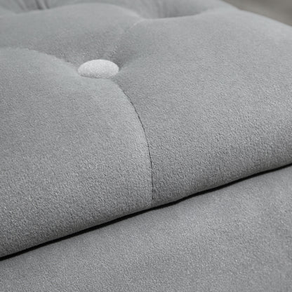 3-Piece Set with Storage, 2 x Ottomans, Upholstered Bench, Footstool, Storage Box, Footrest, Holds up to 130 kg, Microfiber Fabric, Foam, 75 x 40 x 42 cm, Light gray