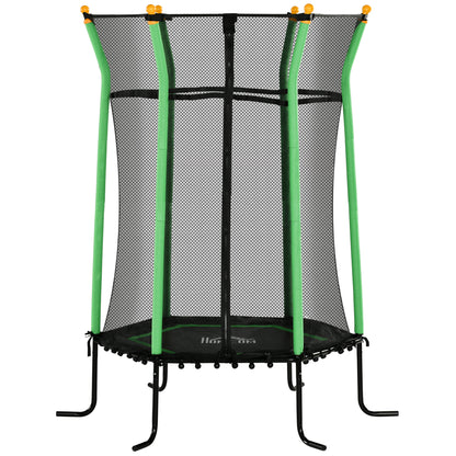 Children's Trampoline Ø163.5 cm, Indoor Trampoline with Safety Net Edge Cover Bungee Cord, Children's Trampoline up to 50 kg, for children 3-10 years old Green