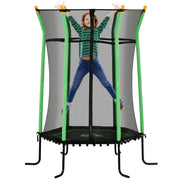 Children's Trampoline Ø163.5 cm, Indoor Trampoline with Safety Net Edge Cover Bungee Cord, Children's Trampoline up to 50 kg, for children 3-10 years old Green