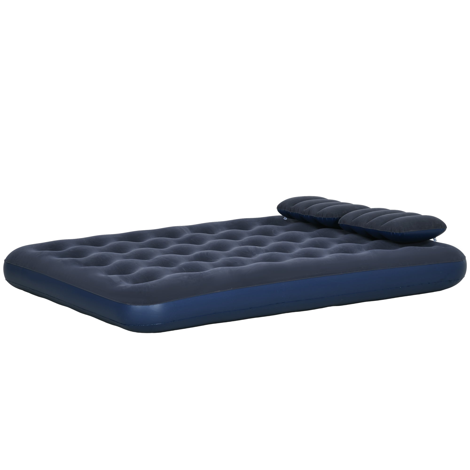 Air Mattress for 2 Persons Self-Inflating Sleeping Pad Air Bed with Hand Pump Pillows Inflatable Mattress Guest Bed Sleeping Mat for Camping Home Use 203 x 152 x 22 cm