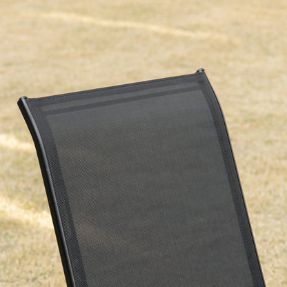 Garden Chair 2-Pack Weatherproof Stackable Garden Chairs with Armrests High Backrest Patio Chair Up to 120 kg Load Capacity Outdoor Furniture for Backyard, Garden, Balcony Black