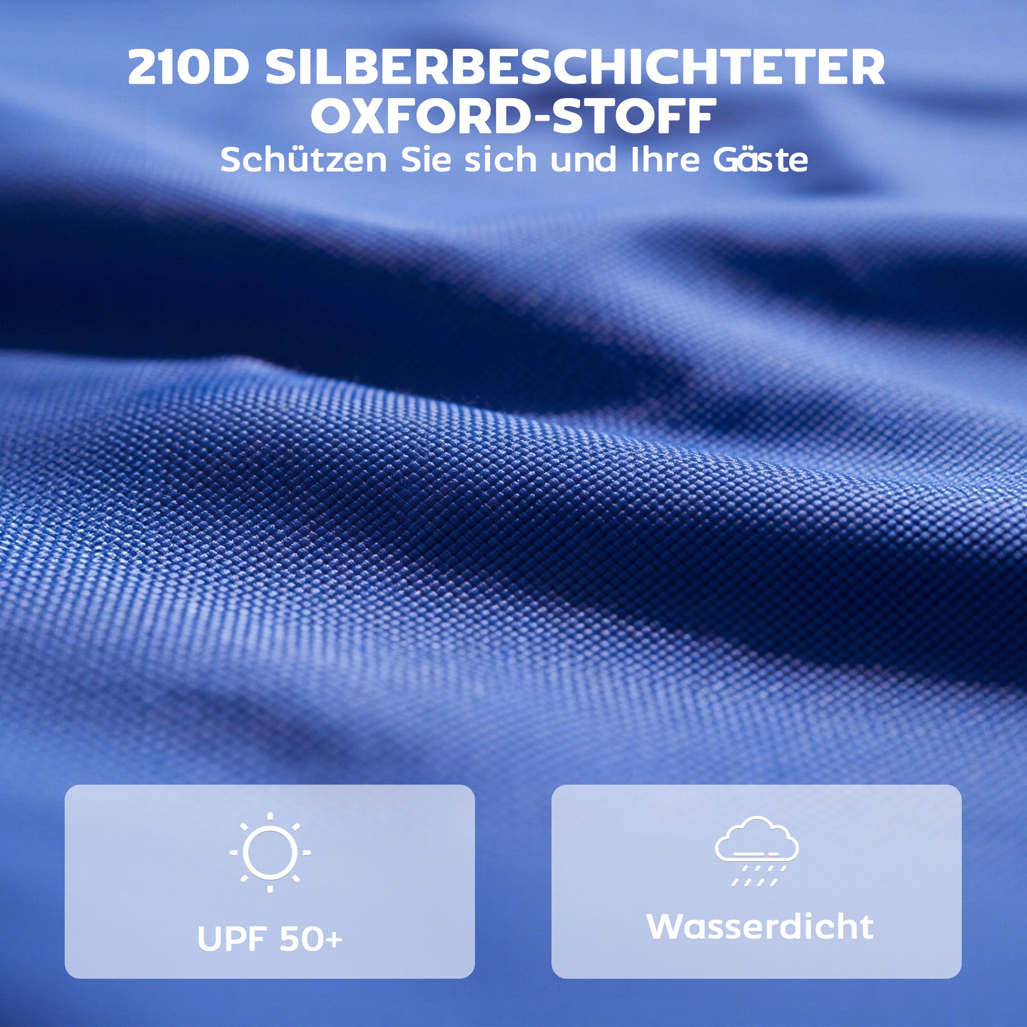 3-Piece Side Panels for 3 x 3 m Gazebo (10 x 10 ft) — Zippered, UPF50+, Water-Resistant Oxford Fabric, Privacy & Wind Panels, Dark Blue