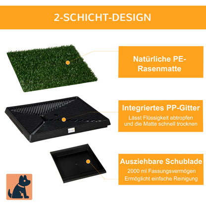 Dog Toilet with Grass 63 x 51 cm Dog Potty Training Pad with Removable Drawer, Puppy Toilet for Small Dogs Big Dogs Older