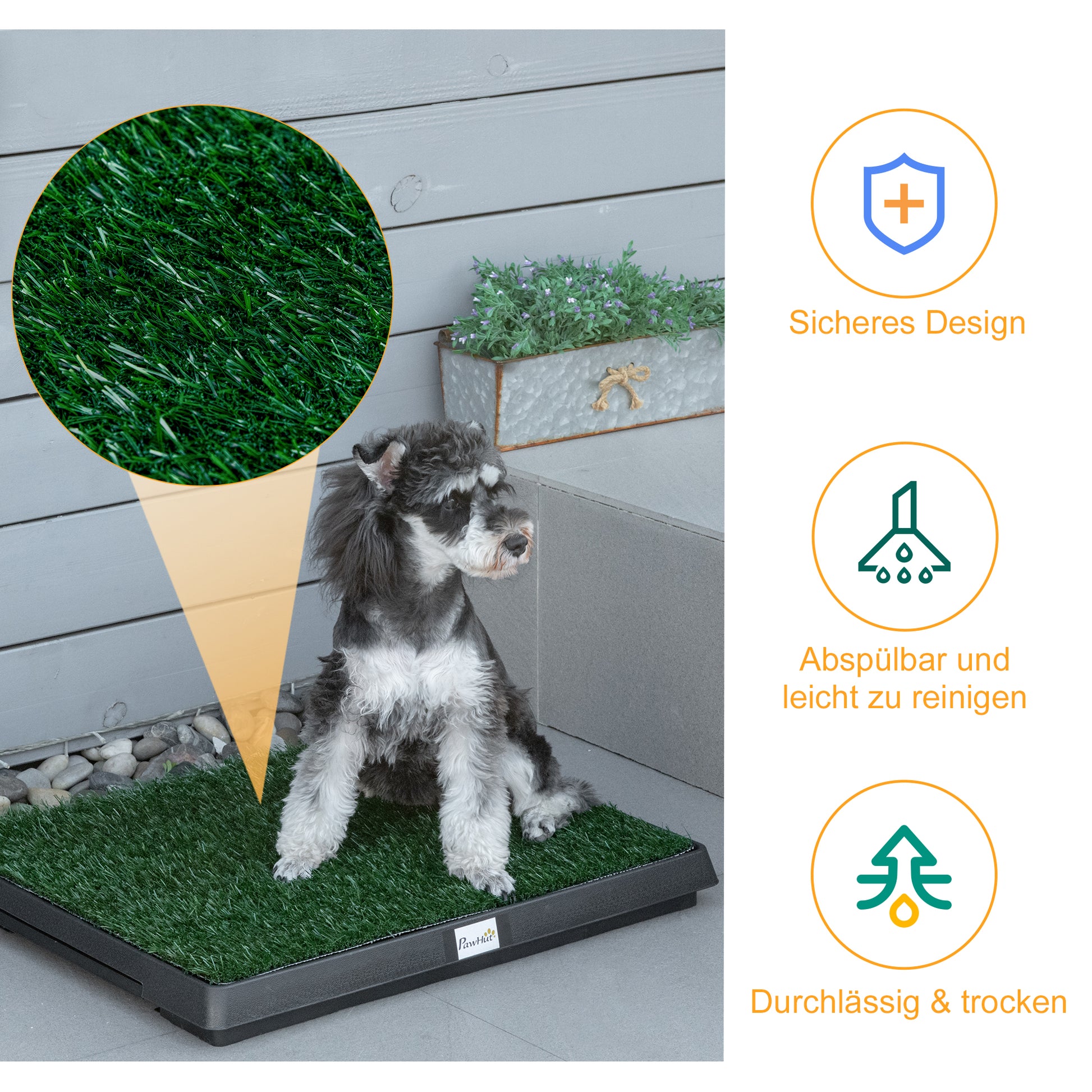 Dog Toilet with Grass 63 x 51 cm Dog Potty Training Pad with Removable Drawer, Puppy Toilet for Small Dogs Big Dogs Older