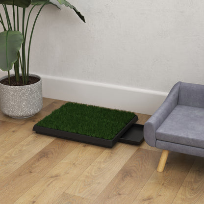 Dog Toilet with Grass 63 x 51 cm Dog Potty Training Pad with Removable Drawer, Puppy Toilet for Small Dogs Big Dogs Older