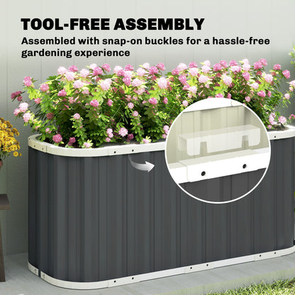Galvanized Steel Raised Garden Bed, 53.5 x 20.9 x 24 in — Deep Planter with Safety Edges, Plant Labels & Gloves, Open-Bottom Herb & Vegetable Box, Easy Assembly