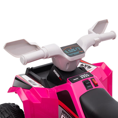 Kids Quad Electric 6V Children's ATV with Forward and Reverse Function, Electric Quad for Kids 1.5-3 Years Old Pink