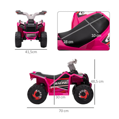 Kids Quad Electric 6V Children's ATV with Forward and Reverse Function, Electric Quad for Kids 1.5-3 Years Old Pink