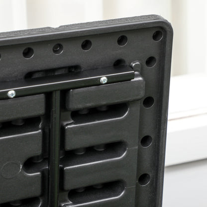 366L Outdoor Storage Chest Garden Plastic Double-Walled Box Waterproof Anti-UV with Wheels and Handles for Patio Deck Load 100 kg 122.4x62x64.5 cm Black