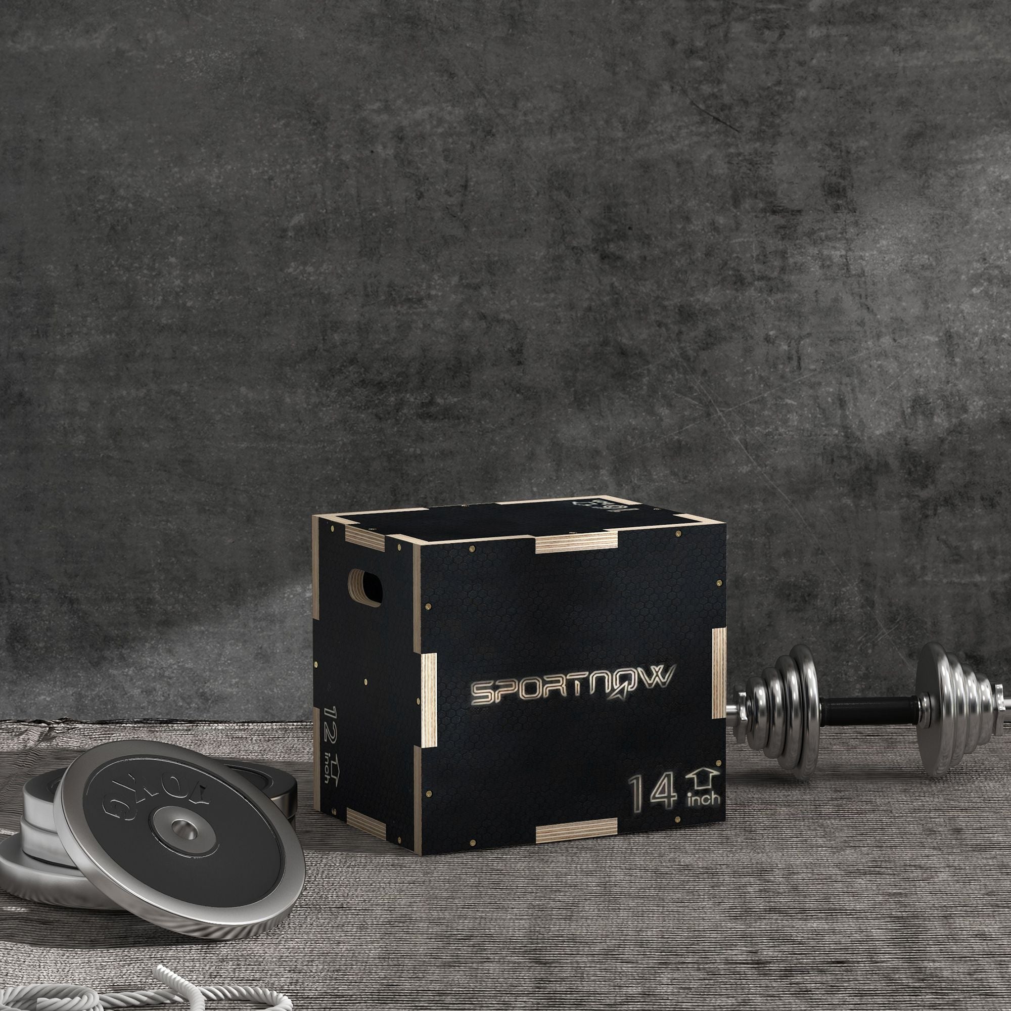 SPORTNOW Plyometric Jump Box Plyo Box with 3 Different Heights Strength Training at Home Office Gym CrossFit Load 120 kg 40.5x35.5x30.5 cm Black