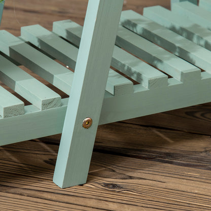 3-Tier Plant Stand, 76cm Tall Flower Stand for Indoor Outdoor, Wooden Plant Shelf, Multi-level Flower Rack Plant Pot Stand for Living Room, Garden Balcony Decor, Light Green