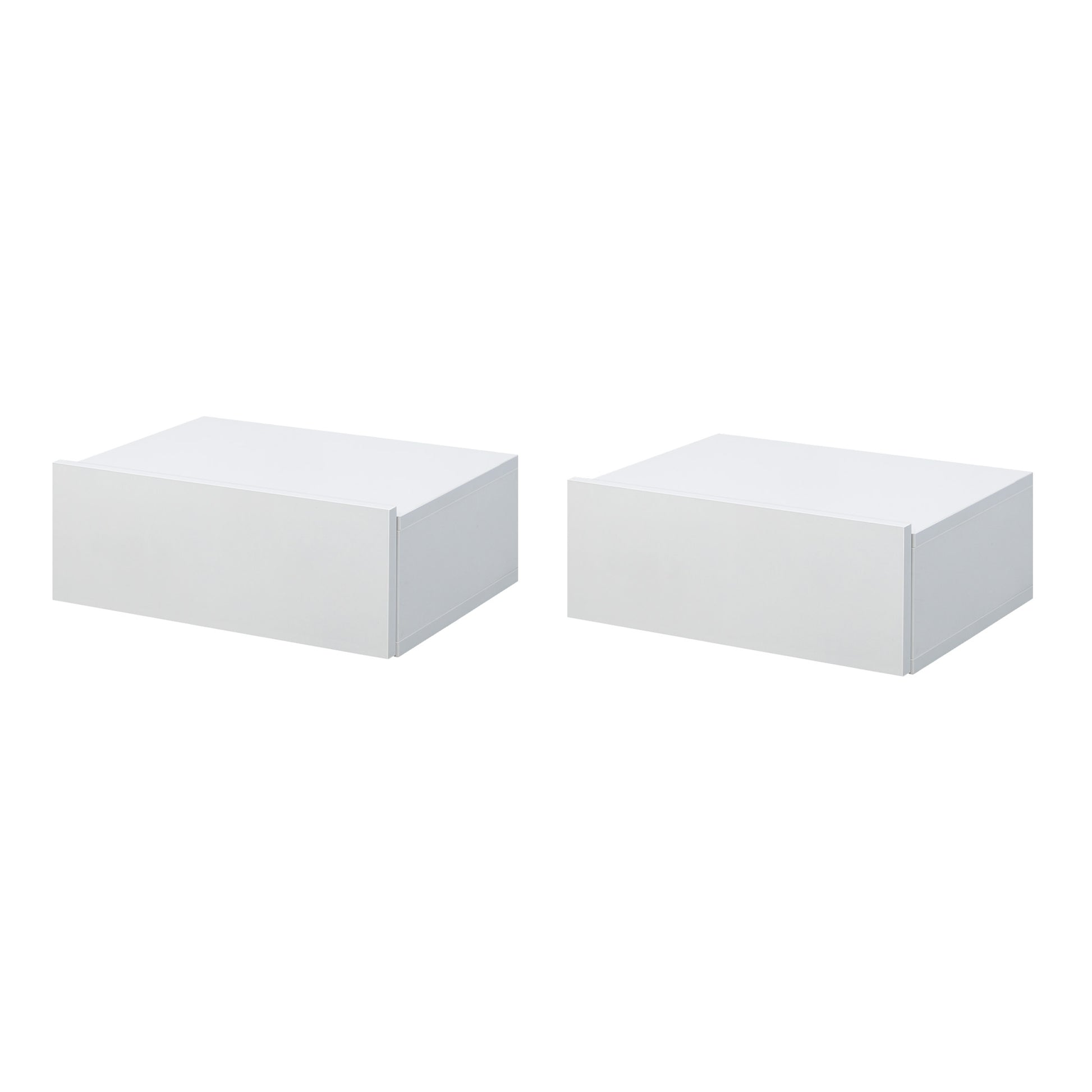 Set of 2 Floating Nightstands with 1 Drawer Wall Mounted Design Modern Style for Bedroom 40x30x15 cm White