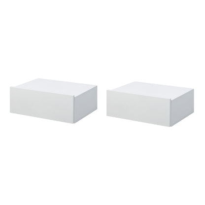 Set of 2 Floating Nightstands with 1 Drawer Wall Mounted Design Modern Style for Bedroom 40x30x15 cm White