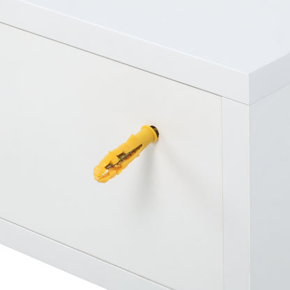 Set of 2 Floating Nightstands with 1 Drawer Wall Mounted Design Modern Style for Bedroom 40x30x15 cm White