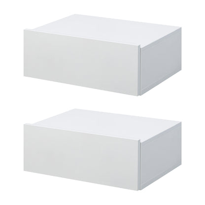 Set of 2 Floating Nightstands with 1 Drawer Wall Mounted Design Modern Style for Bedroom 40x30x15 cm White