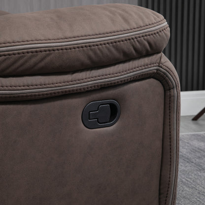 Recliner Chair, TV Armchair with Reclining Function, TV Chair with Footrest Upholstered Reclining Chair, Recliner Chair with Microfiber Leather-Look Cover, up to 150 kg load capacity for Living Room, Brown