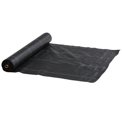 Weed Control Fabric Weed Barrier 2x100 m Geotextile Fabric 60 g/m² for Weed and Garden Weed Control Black Weed Barrier Roll