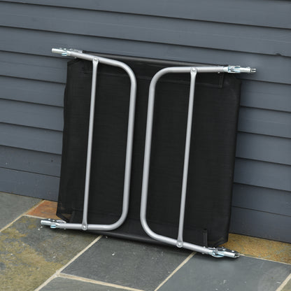 Folding Sun Lounger with Reclining Backrest and Cushion, Garden, Beach and Camping Lounger, Black