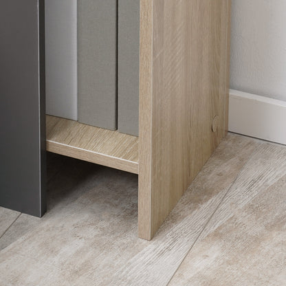 Gray Modern Nightstand with Open Shelf, Set of 2 in Chipboard for Bedroom and Living Room, 27x25x60 cm