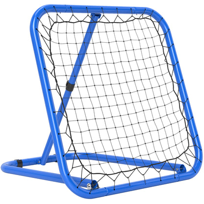 Soccer Rebounder, Rebound Wall with Pegs, Adjustable in 5 Steps, Portable, Kickback Goal, Adjustable Soccer Goal for Teens, Rebound Wall for Baseball Training 78x84x78cm, Blue