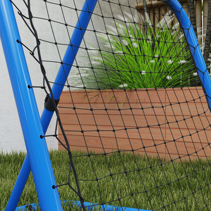 Soccer Rebounder, Rebound Wall with Pegs, Adjustable in 5 Steps, Portable, Kickback Goal, Adjustable Soccer Goal for Teens, Rebound Wall for Baseball Training 78x84x78cm, Blue